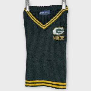 Green Bay Packers Dog V-Neck Sweater Medium Size Pets First Brand Football Fan